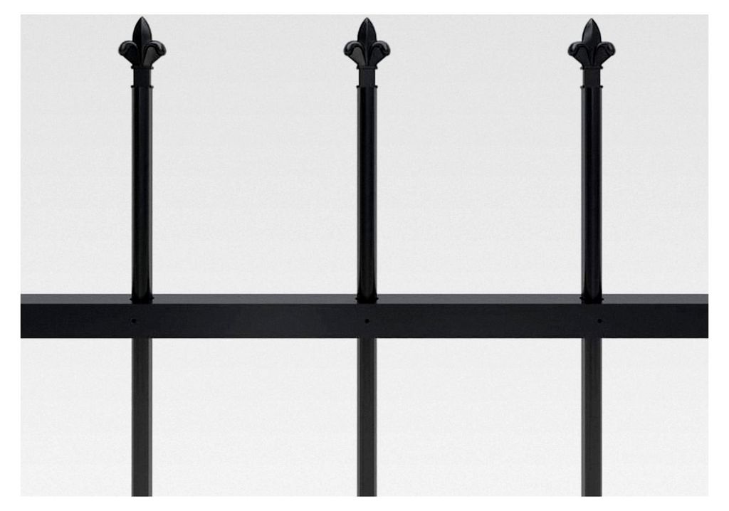 Gartenzaun mit Speerspitze aus Stahl 181 x 150 cm Schwarz Sichtschutzzaun, Garten Sichtschutz Panel für Landschaft, Garten, Außendekoration