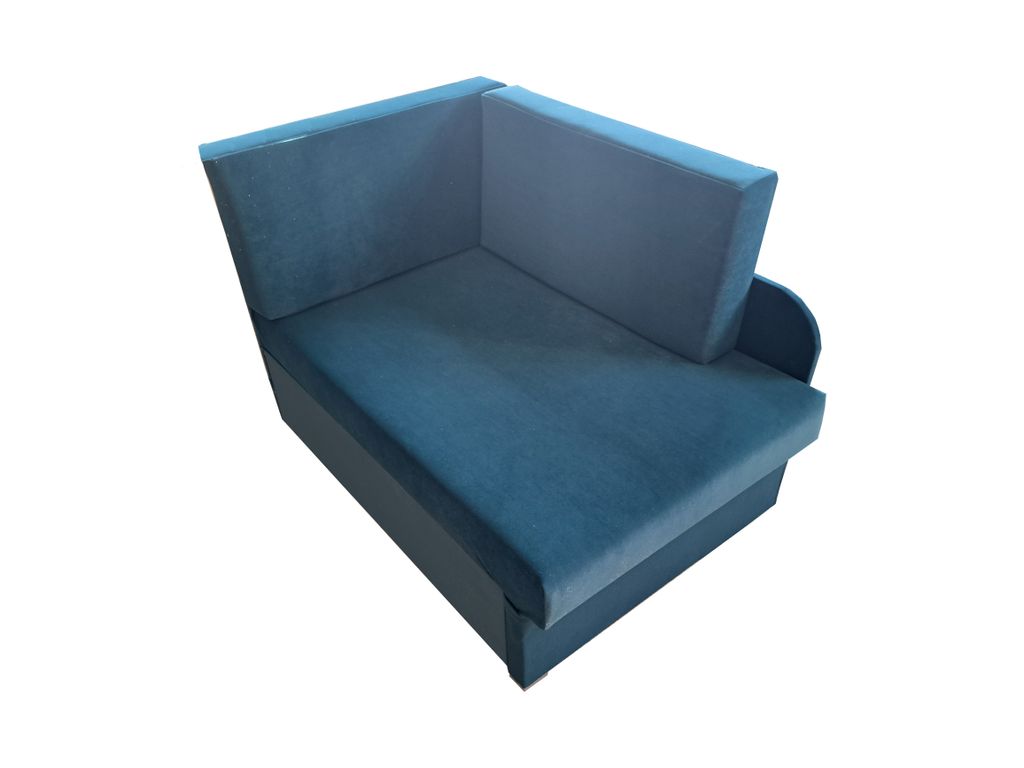Kinderecksofa KUBUŚ ausklappbar, in Türkis Matt Velvet 77 Produktbild 