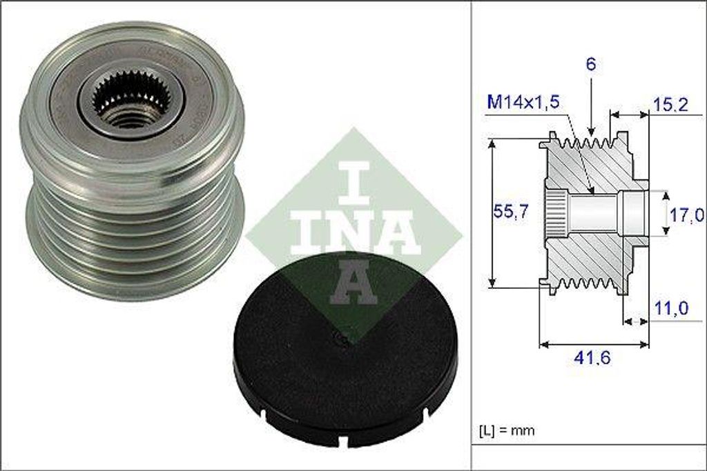 INA 535 0024 10 Freilauf Lichtmaschine OE 30782701 kompatibel mit V40, S40