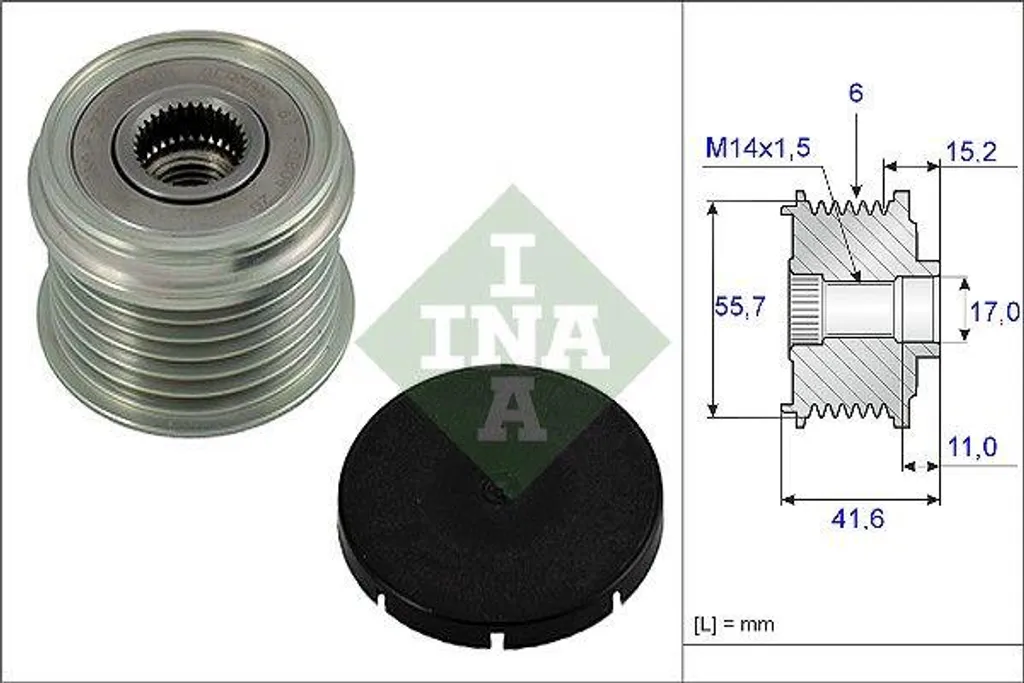 Roue libre alternateur INA 535002410 - Compatible Volvo V40 S40 30782701