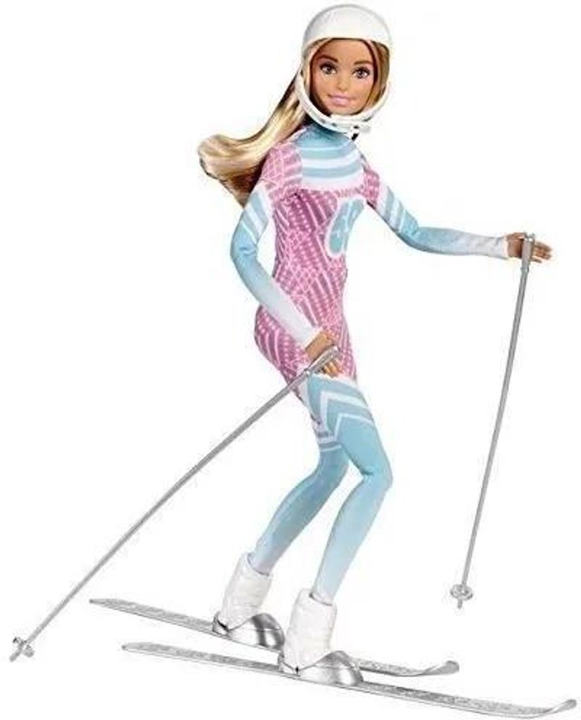 Mattel Barbie Pink Passport Winter Skier Doll FDR57