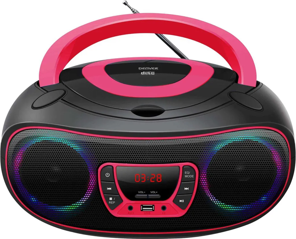 Offerta Denver TCL-212BT Pink - Lettore CD Portatile Bluetooth USB