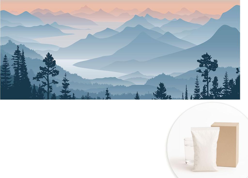 Fototapete - Wandbilder für Wohnzimmer - 208x146 cm - Dekorative Wandfolie - Modernes Design für Wanddekoration - Tapeten für Innenräume - Berg...