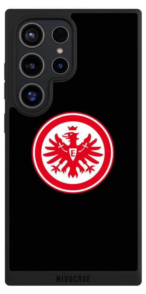 NIVOCASE Handyhülle für Samsung Galaxy S24 Ultra Hülle NIVOpure Case Schwarz Adler Eintracht Frankfurt SGE