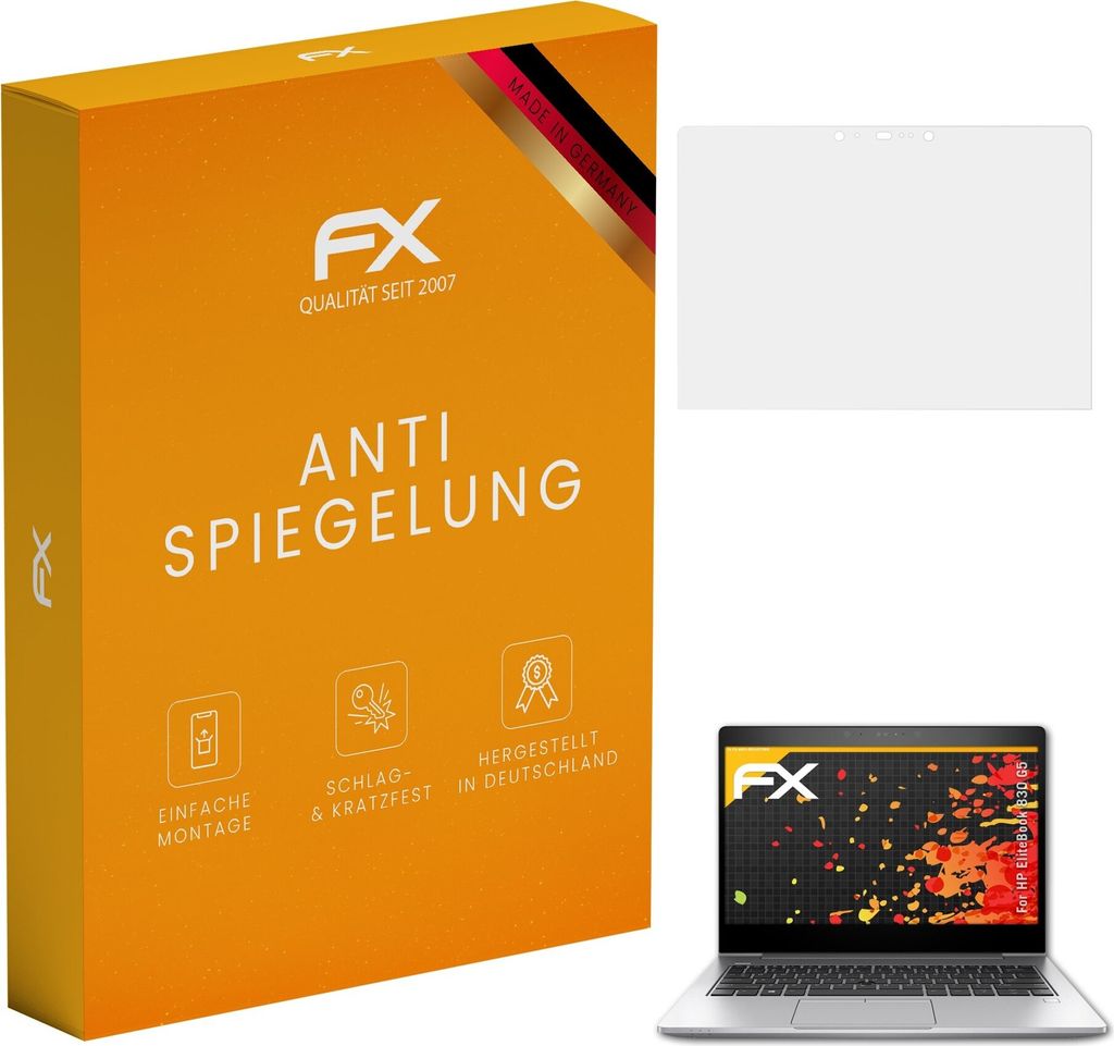atFoliX FX-Antireflex 2x Schutzfolie kompatibel mit HP EliteBook 830 G5 Displayfolie