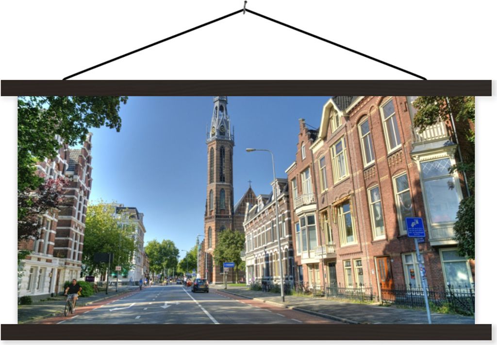 MuchoWow Textilposter Groningen - Kathedrale - Stadt 150x75 cm mit schwarzem Rahmen - Posterleiste