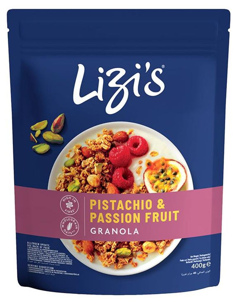 Lizis Passionfruit Pistachio Granola 400g Produktbild 