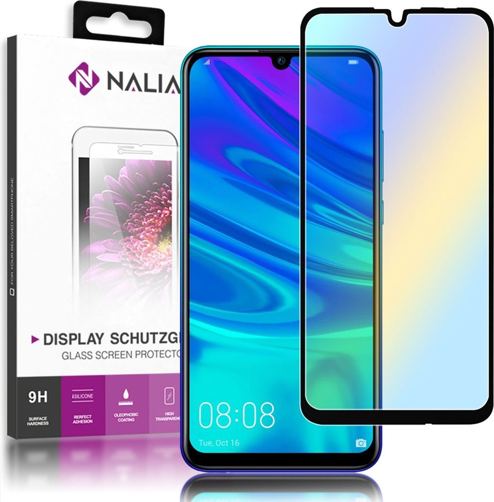 NALIA Schutz Glas für Huawei P smart 2019, 9H Full Cover Display Panzer Folie