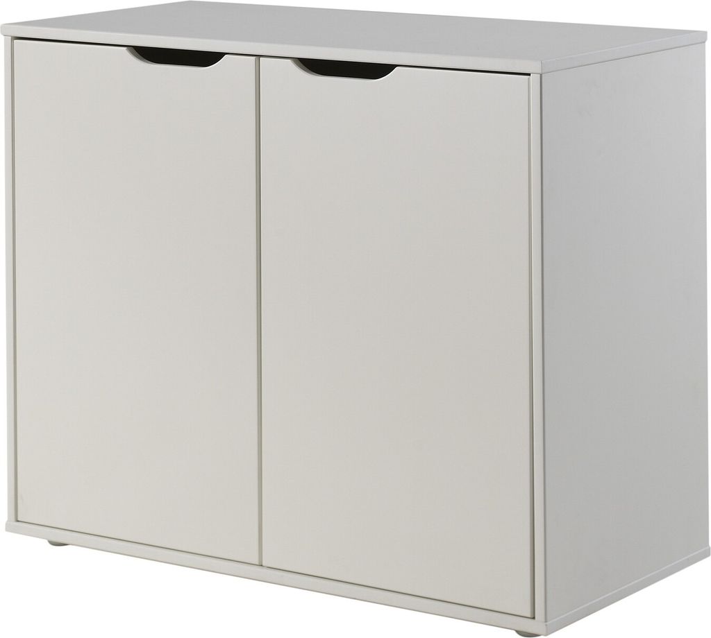 Kommode mit zwei Drehtüren MDF Weiß 85,5x72 cm