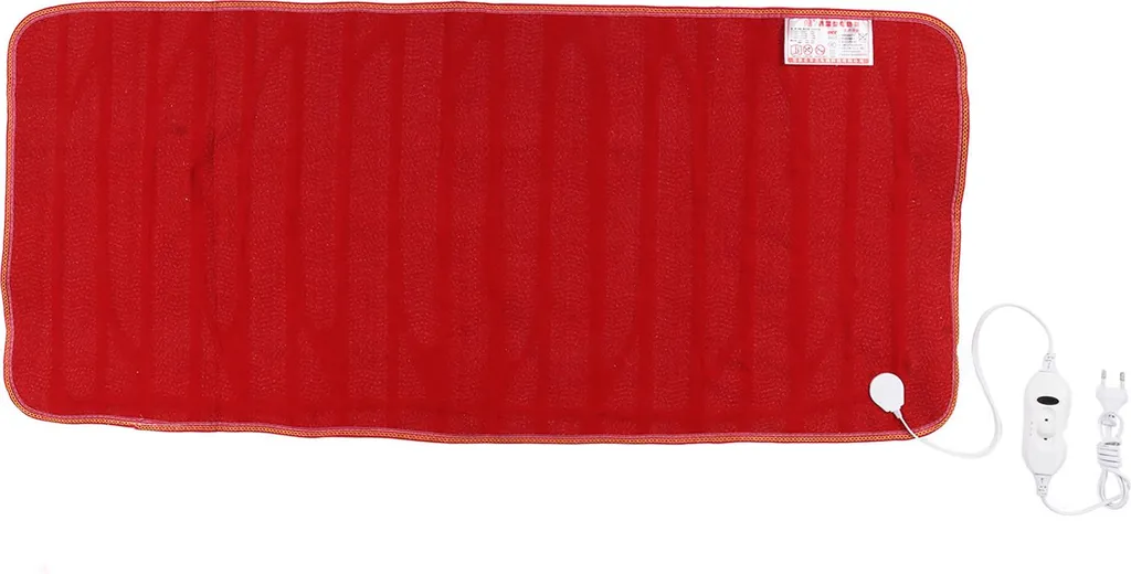 Cuscino riscaldante elettrico, 145 x 65 cm, fibra sintetica rossa, morbido, confortevole, per uso domestico, spina UE, 220 V - 3