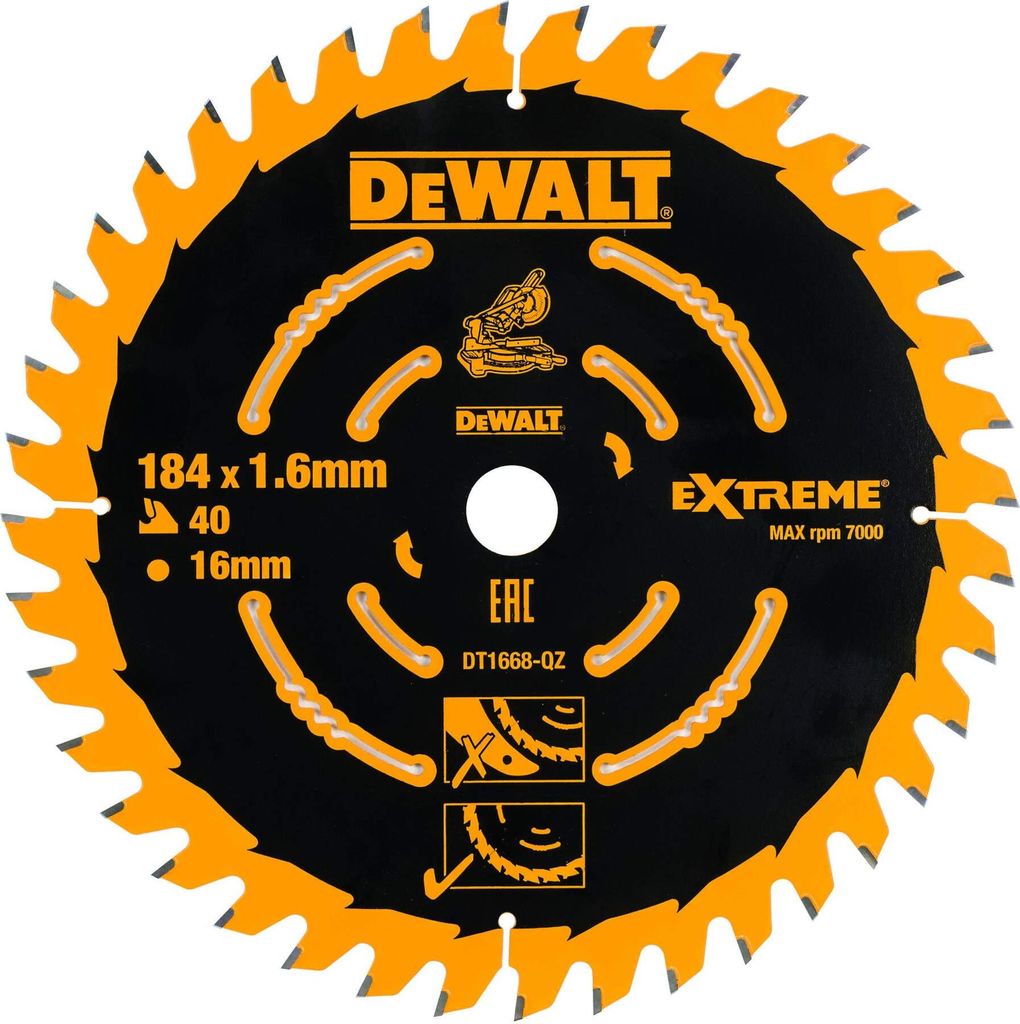 DEWALT Kreissägeblatt Akku 184/16 mm 40WZ DT1668-QZ