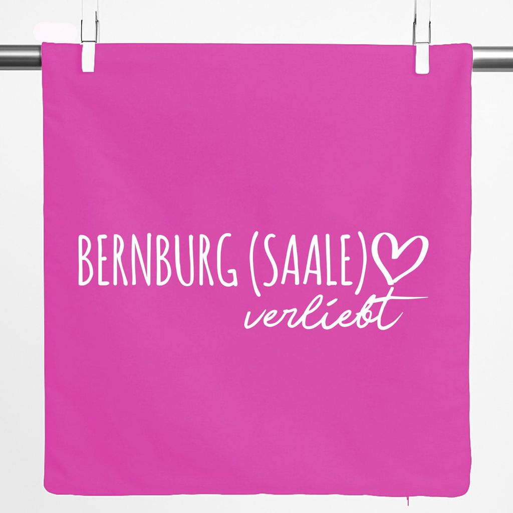 Huuraa Kissenbezug Bernburg (Saale) verliebt 40x40cm Fuchsia Baumwolle Dekokissenbezug Geschenkidee