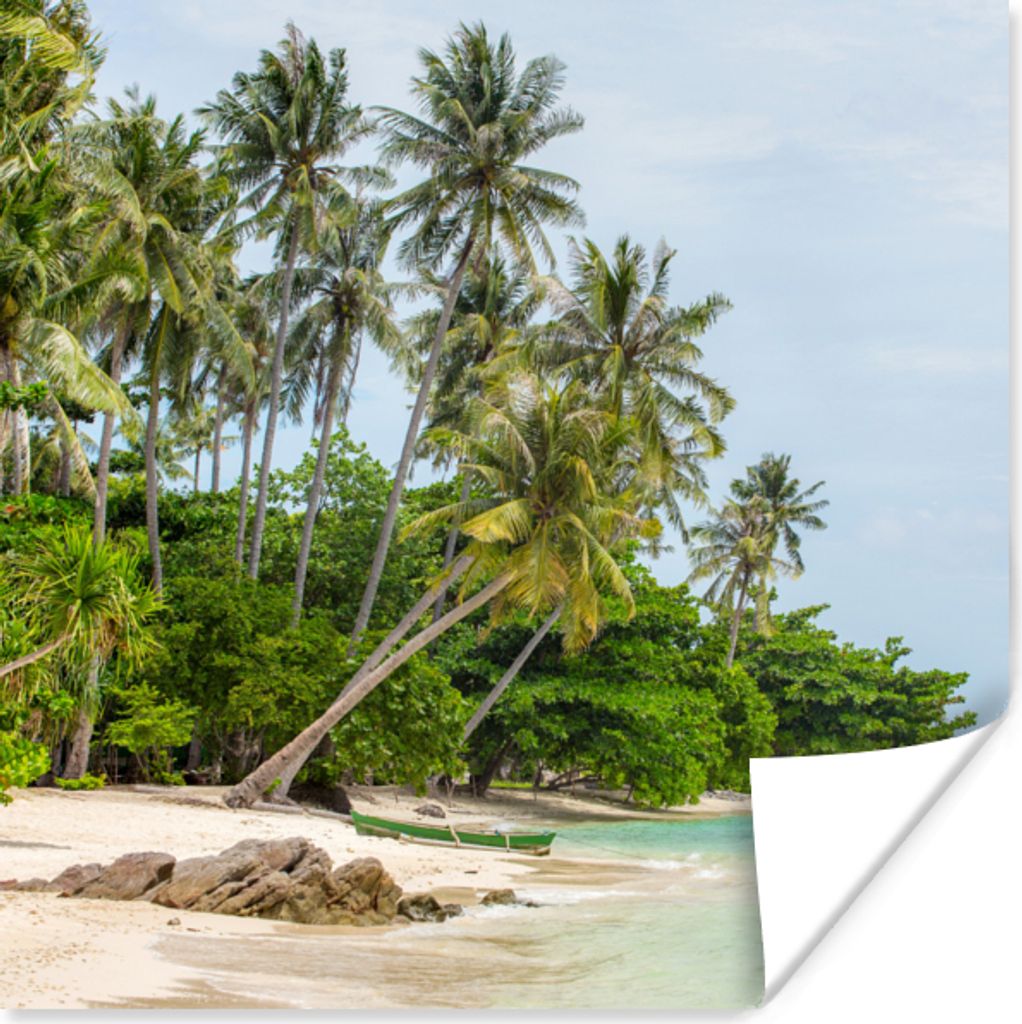 MuchoWow Poster Palmen - Strand - Sommer - Tropisch 30x30 cm - Wandposter - Printing