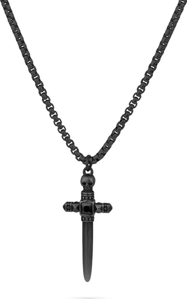 Bijou pour Homme : Collier Noir Radiant RH000189 au Look Urbain Moderne