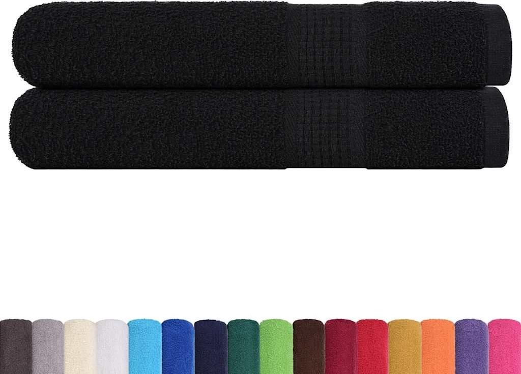 vidaXL Saunatücher FROGN 2 Stk. Schwarz 80x200 cm 360 g/m²