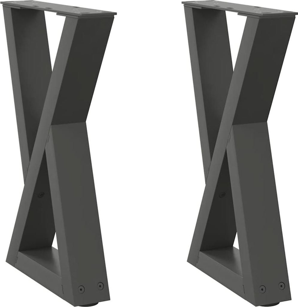 vidaXL Couchtischbeine 2 Stk. Anthrazit 28x(42-43,3) cm Stahl