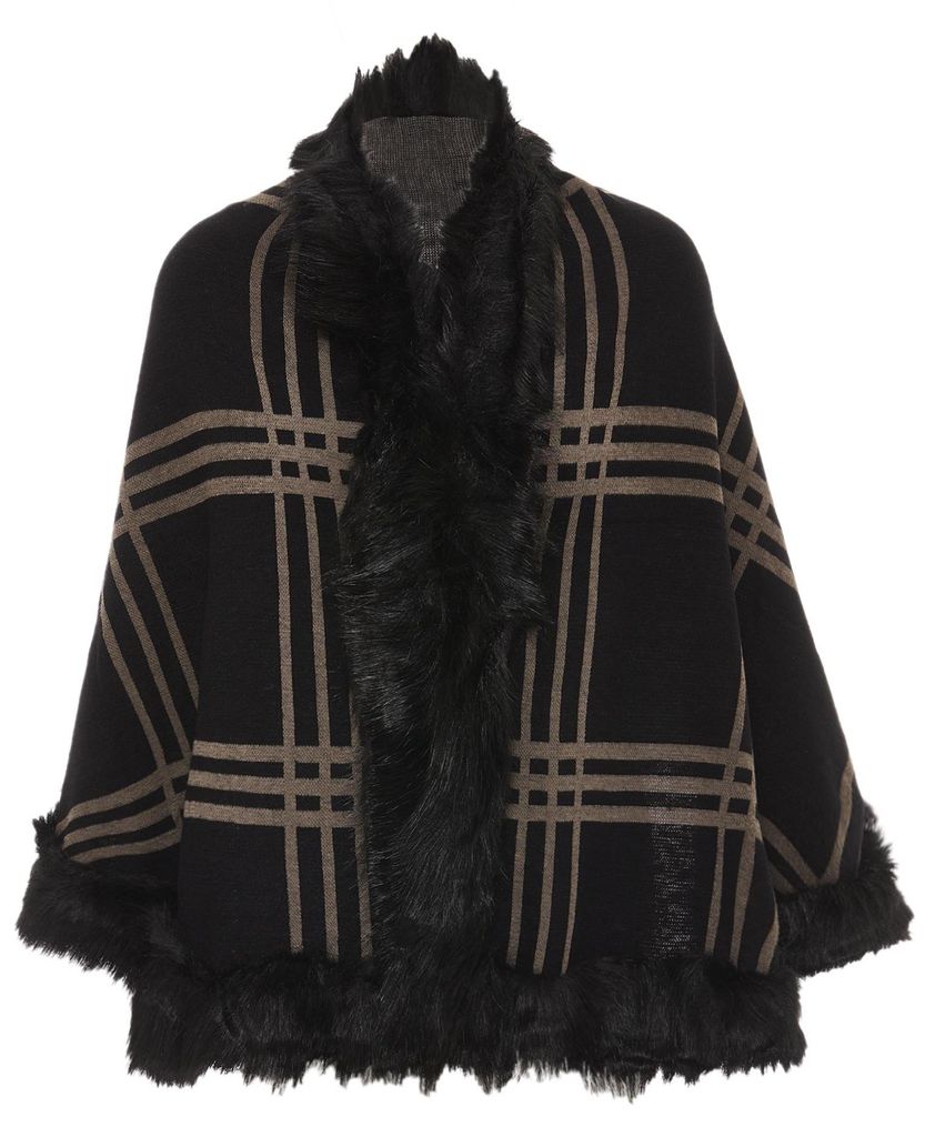 dulcey damen poncho - Schwarz, M