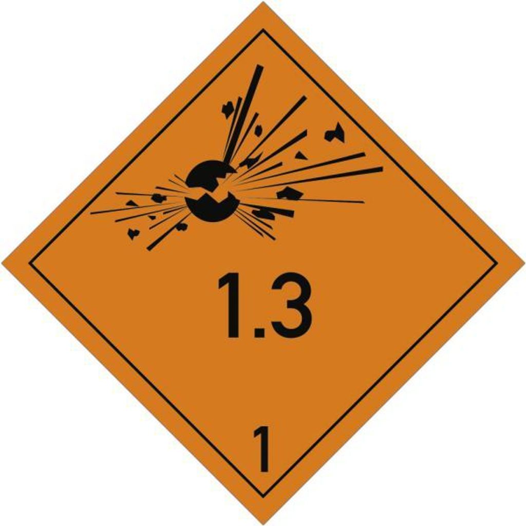 Dreifke Gefahrzettel Klasse 1 - Unterklasse 1.3, Papier, 100x100 mm, 1000 St...