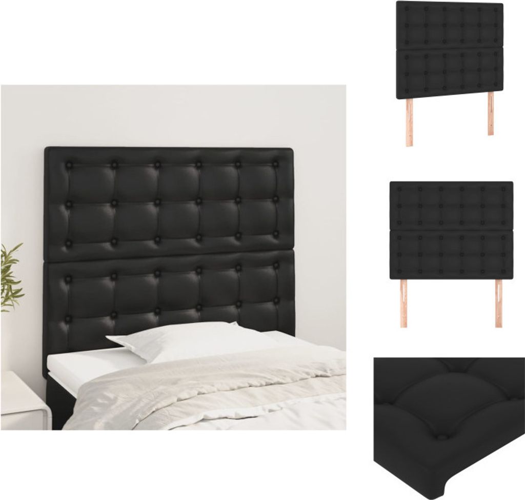 vidaXL Kopfteile 2 Stk. Schwarz 80x5x78/88 cm Kunstleder - Kopf- & Fußenden