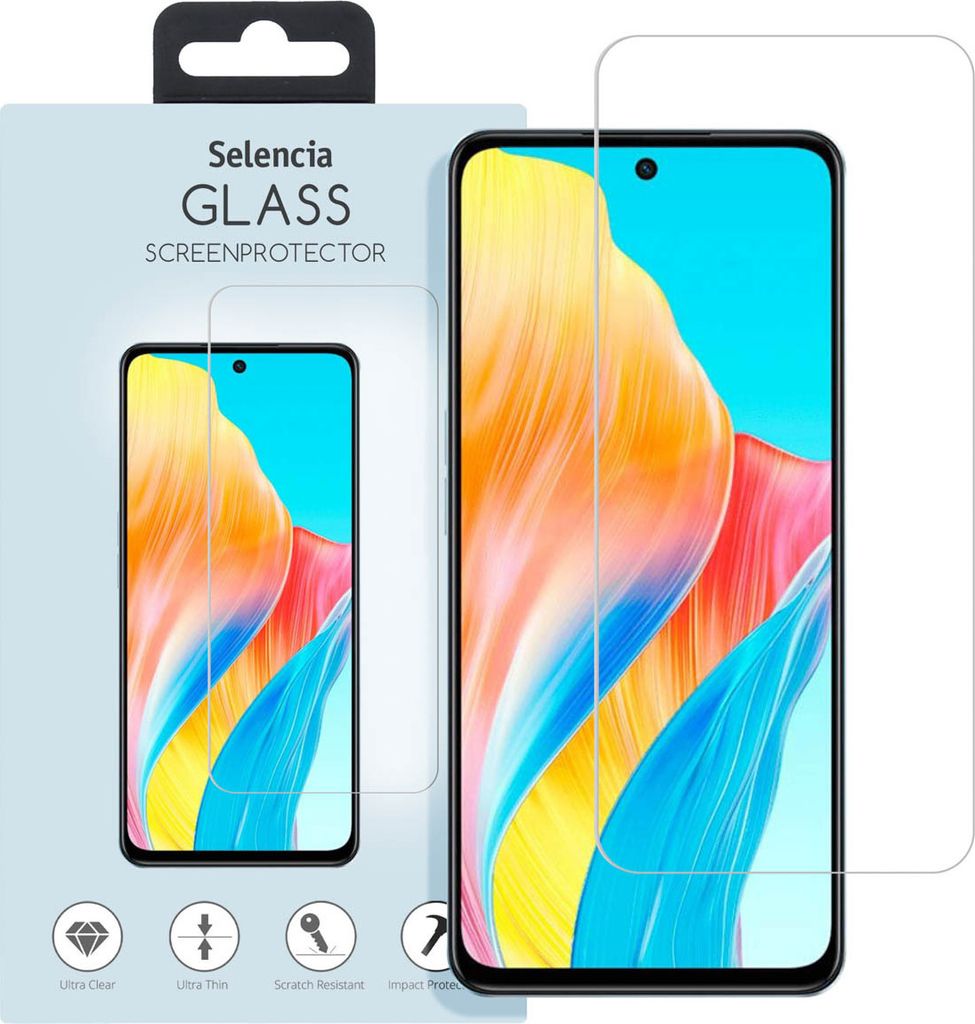 Selencia Displayschutz aus gehärtetem Glas für das Oppo A98 / A79 / A58 - Transparent