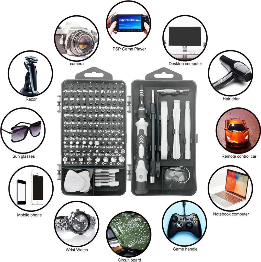 Set de tournevis de précision pour PS5, PC et iPhone - 122 accessoires
