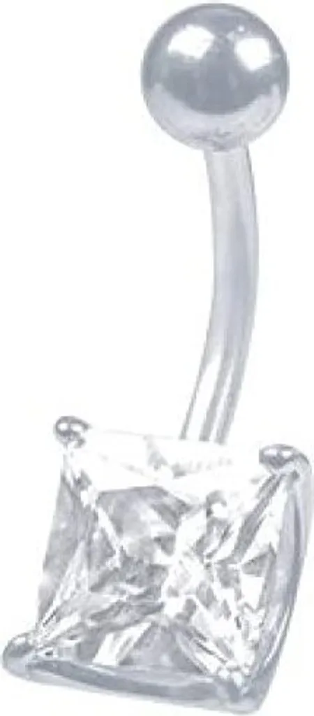 Piercing Ombelico Acciaio Chirurgico 316L e Zircone Bianco a Griffe