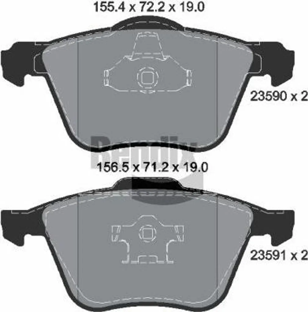 Plaquettes de frein BENDIX BPD2015 OE 274285 pour Volvo S60 V70 XC90