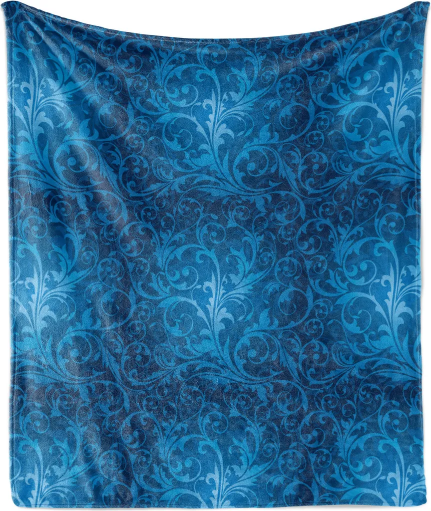 Coperta ABAKUHAUS 175x230 cm in Pile di Flanella Blu Mare e Cielo