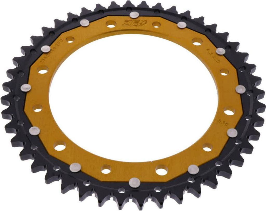 ZF Krone 46 Zähne Teilung 530 Schwarz Gold Dual für Honda
