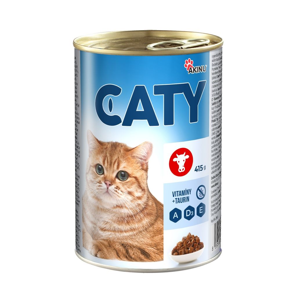 Akinu CATY Hovězí kousky v omáčce konzerva pro kočky 415 g Obrázek produktu 
