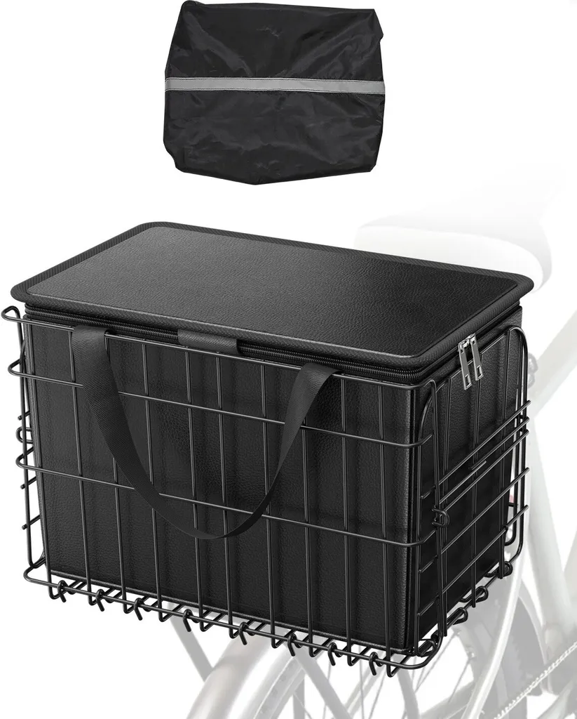 Panier de vélo arrière pour courses et vélotaf avec filet élastique