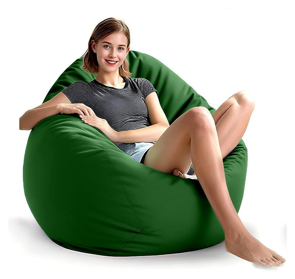 Wasserdichter Sitzsackbezug (ohne Füllung) – Ersatzbezug für Stühle, tragbarer Bodensitz, Loungesessel für Garten, Strand, Pool, grüner Pouf...