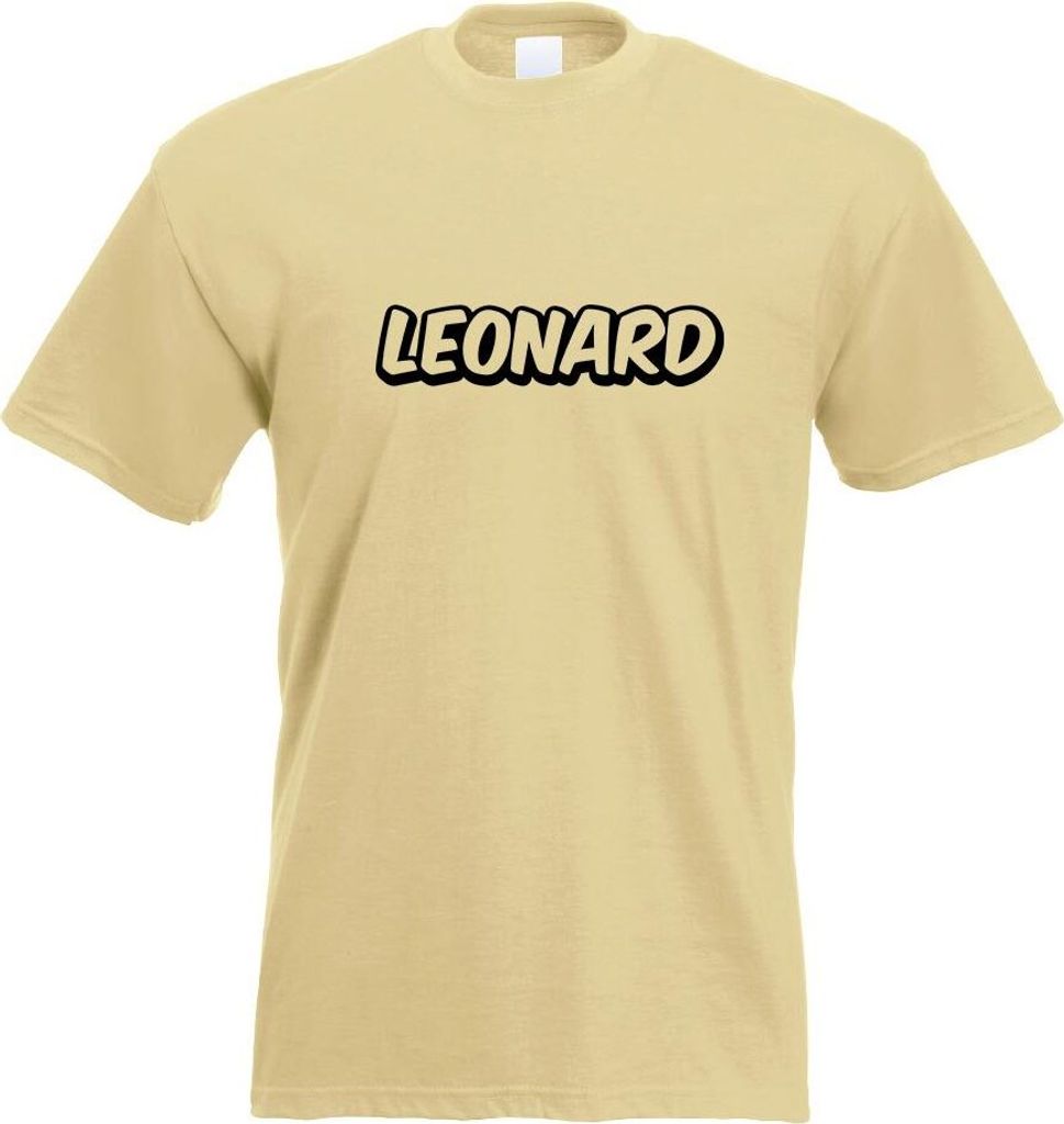 Kiwistar - T-Shirt - Khaki - Leonard Vorname Jungen Motiv Bedruckt Funshirt Design Print - mit Motiv Bedruckt - Funshirt Design - Sport - Freizeit ...