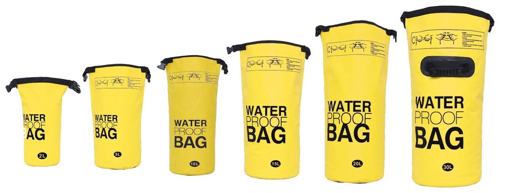 DonDon wasserdichter Outdoor Dry Bag Trockentasche mit Riemen - gelb 15 Liter