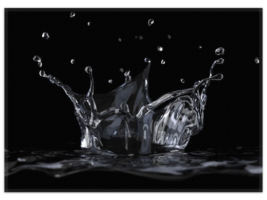 Wallario Premium Teppich, Größe 50 x 70 cm, Aufspritzendes Wasser