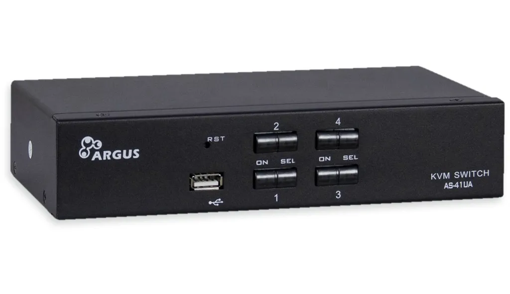 Inter-Tech AS-41UA Switch KVM VGA 4 Ports en Métal V2 pour PC et Serveur