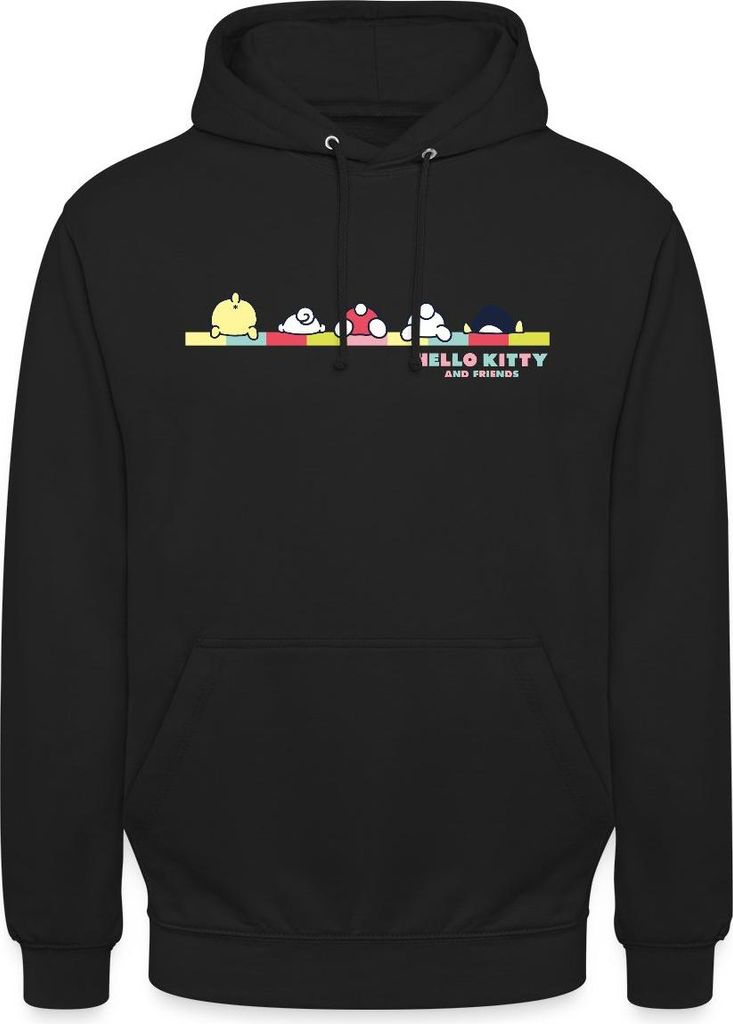 Spreadshirt Hello Kitty And Friends Pose Uni Hoodie, 3XL, Schwarz
