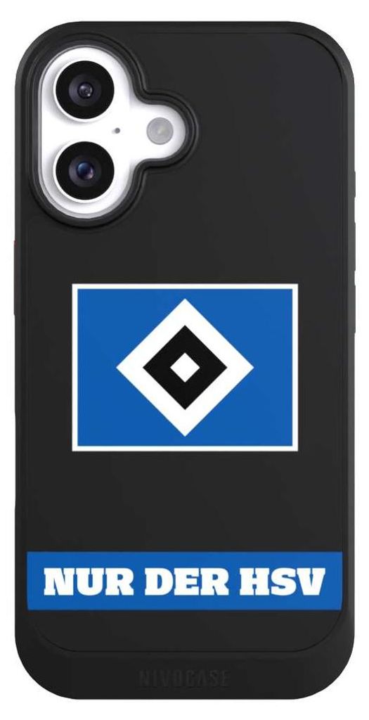 NIVOCASE Hülle für Apple iPhone 16 Handyhülle NIVOcore Case Schwarz HSV Hamburger SV Statement