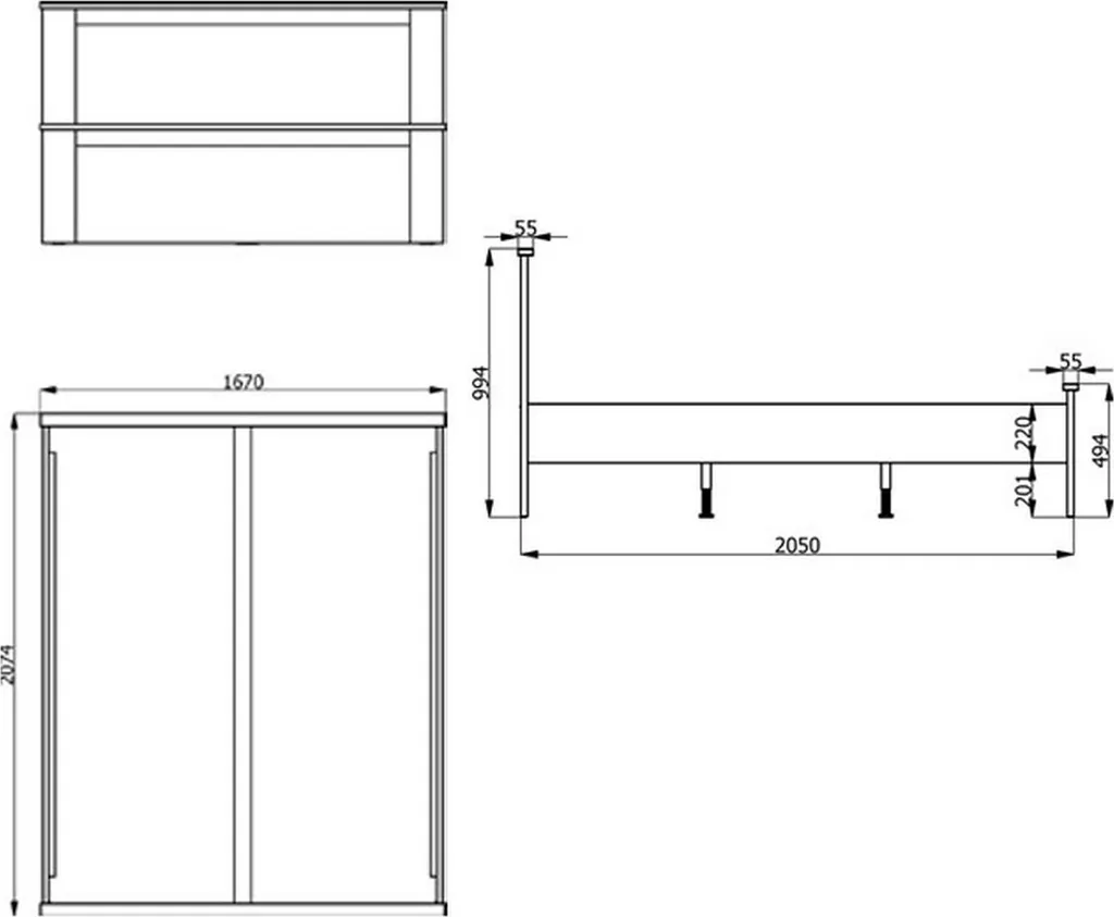Lit Double 160x200 Claviere Idéal pour Chambre Parentale Bois Clair