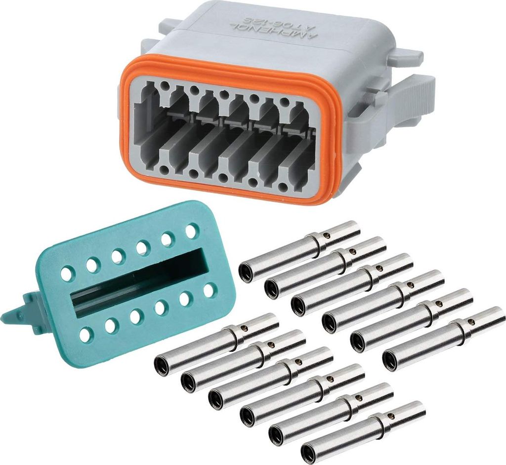 Amphenol AS-12SF 102 SET-Kabeldose AT-Serie Buchse, Kodierung A, 12-polig, Crimpanschluss Isolationsdurchmesser 2,24mm