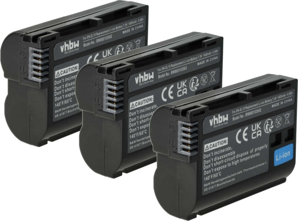 vhbw 3x Akku kompatibel mit Nikon D800, D7000, D7100, D610, Produktbild 