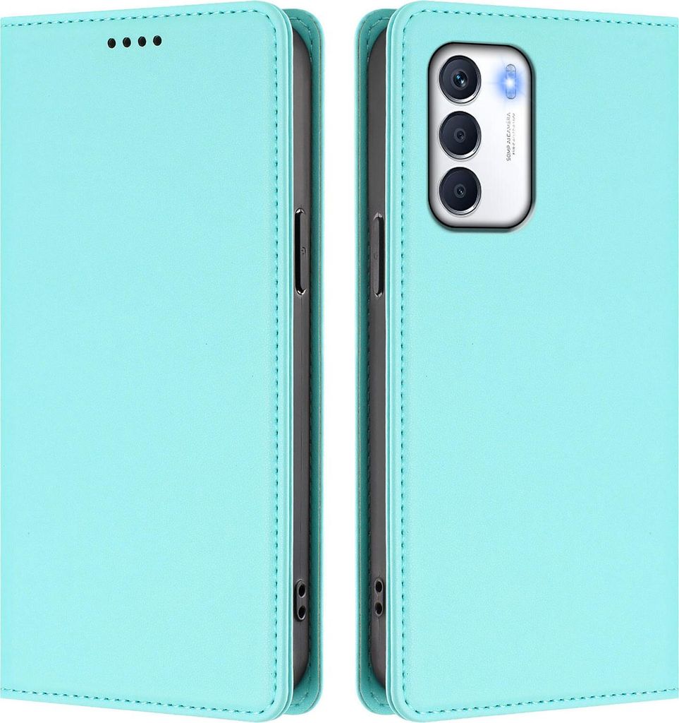 Handyhülle für Infinix Zero 5G 2023, Kunstleder Klapphülle Stoßfeste Magnetische Hülle mit Ständer Türkis