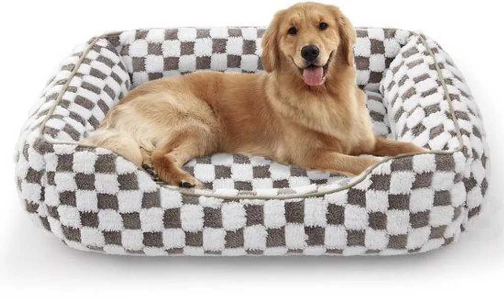 Lit pour chien de grande taille lavable antidérapant peluche 89cm