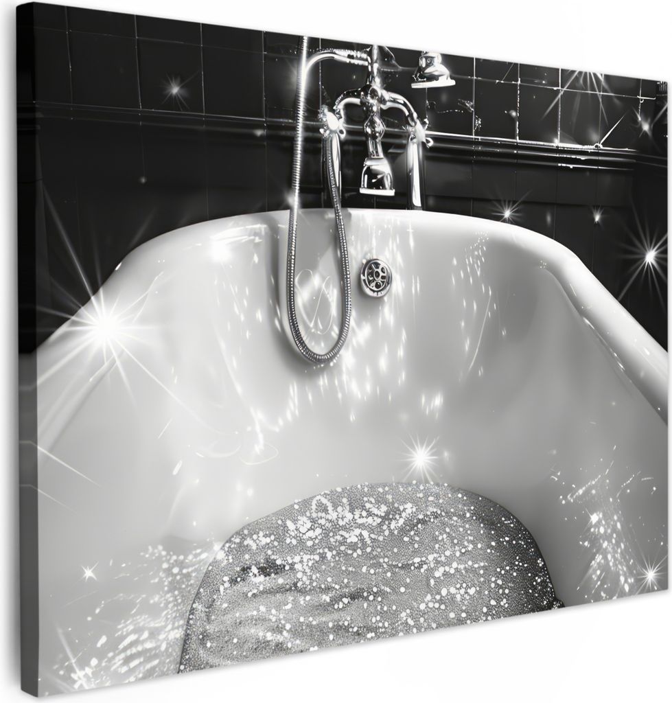 Wanddeko 40x30 cm - BadezimmerGlitzer-Badewanne, Leinwand Bilder, Wandbilder, Gemälde