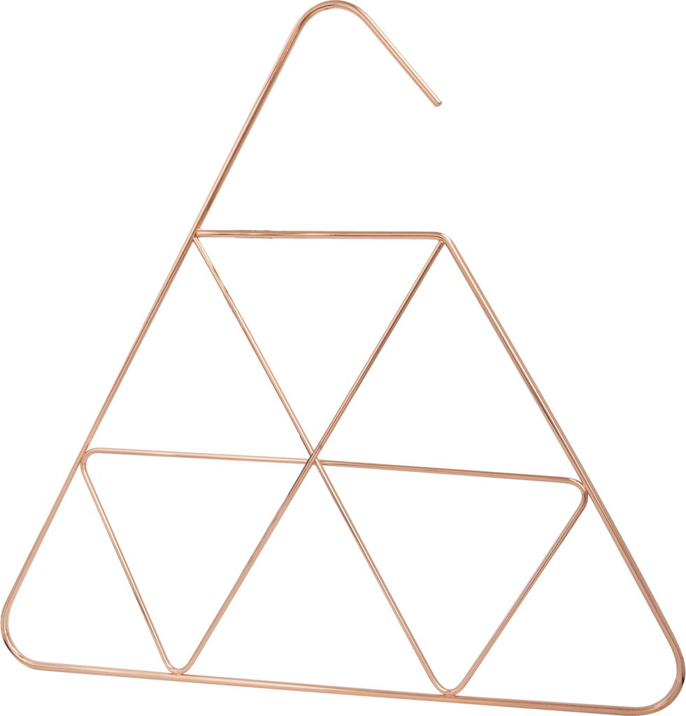Natural Goods Berlin Schalhalter TRIANGEL, Krawattenbügel, Gürtelhalter, Kleiderschrank, Schals, Gürtel, Socken, Schmuck, 4mm Rundstahl, Roségo...