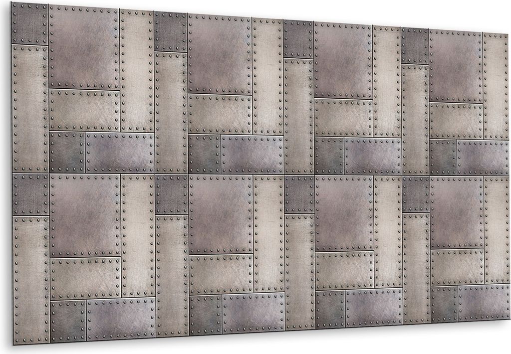 Vinyl-Fliesen – Aufkleber Sticker für Küche und Bad PVC Fliesen, Blech Textur - 100 cm x 50 cm