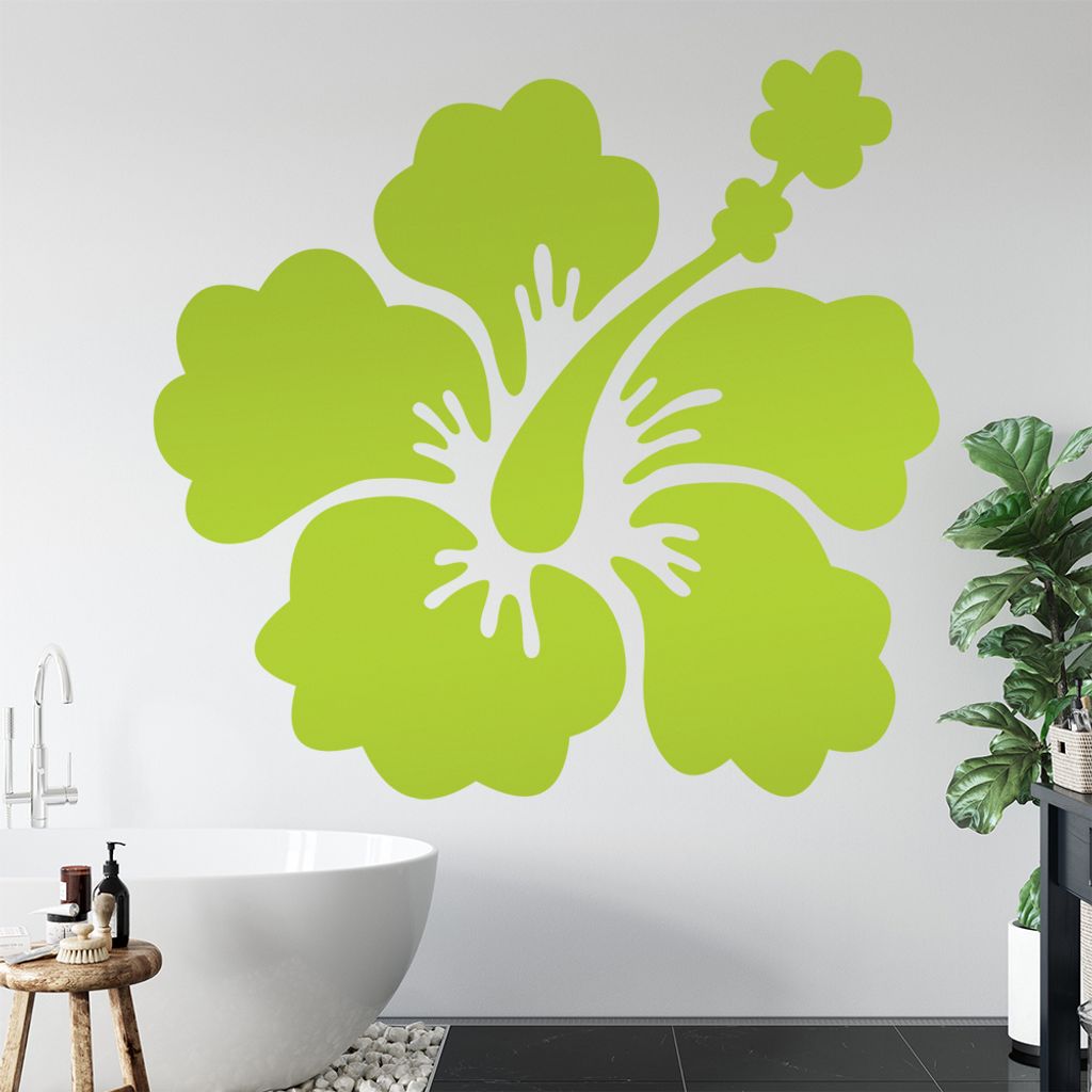 Hibiskus Wandtattoo in 6 Größen - Wandaufkleber Wall Sticker - Dekoration, Küche, Wohnzimmer, Schlafzimmer, Badezimmer