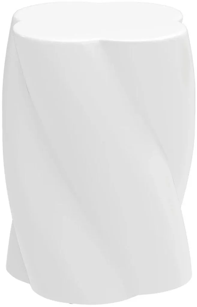 Tabouret de jardin blanc en céramique robuste - Charge 120kg et Design