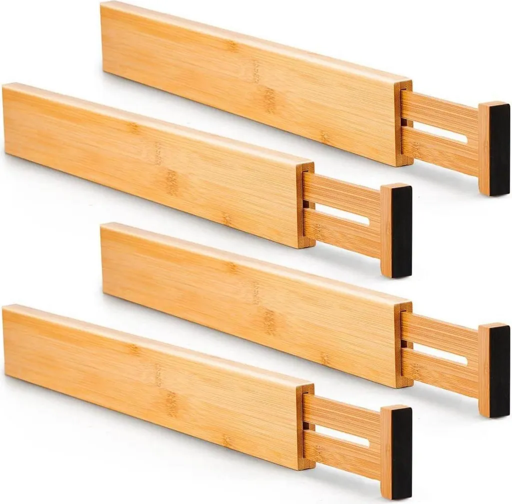 Organizer Cassetti Utoplike in Bambù - Set 4 Pezzi Separatori su Misura