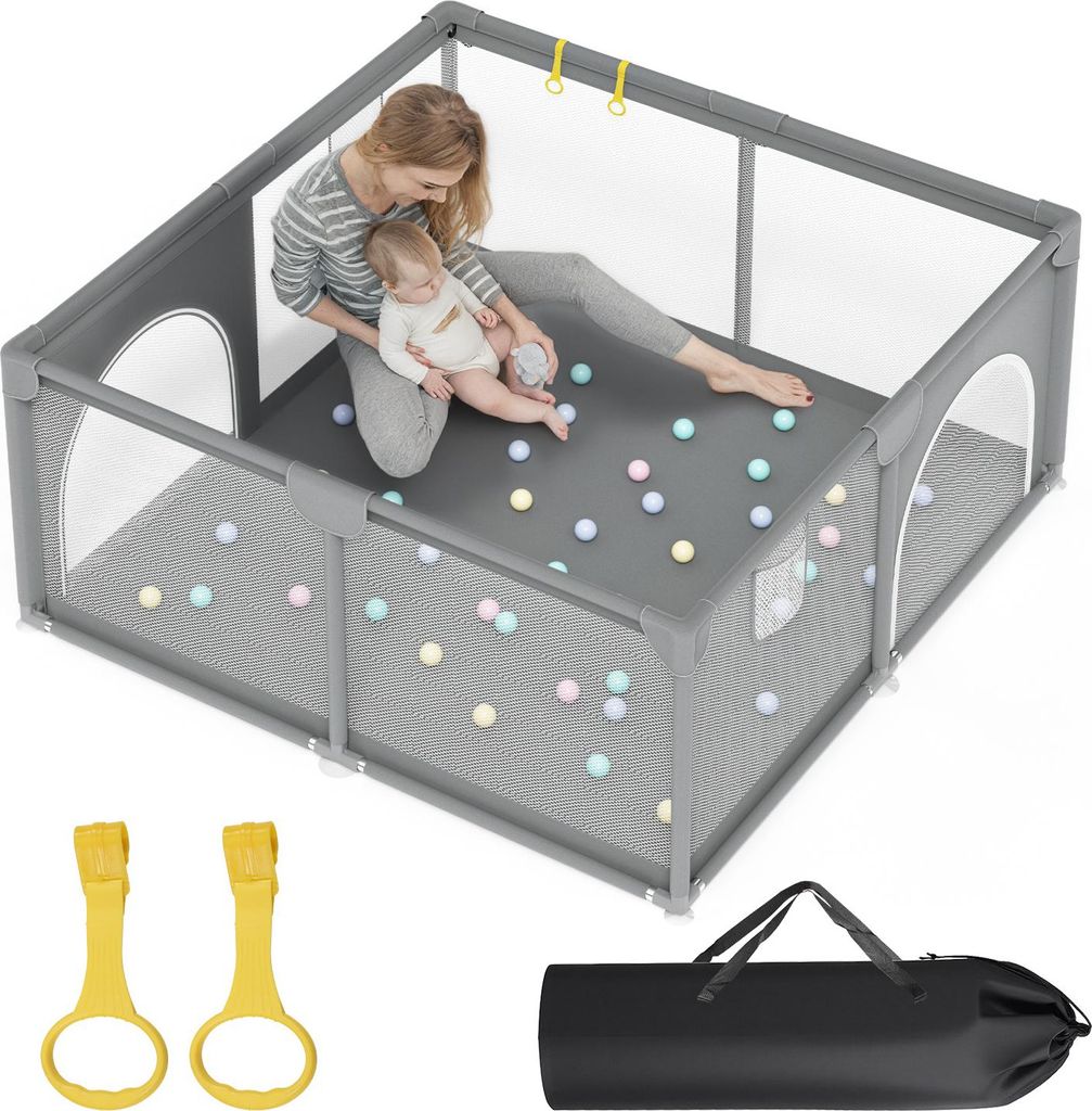 Jayseuw Baby Laufgitter Laufstall Absperrgitter 130x130cm Produktbild 